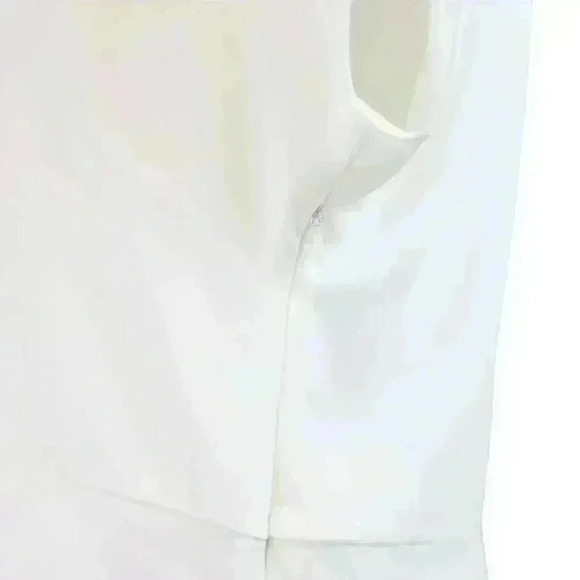 DKNY Cream White Blouse High-Neck Cap-Sleeve Side-Zip Front Pleats Size XS - Picture 6 of 10